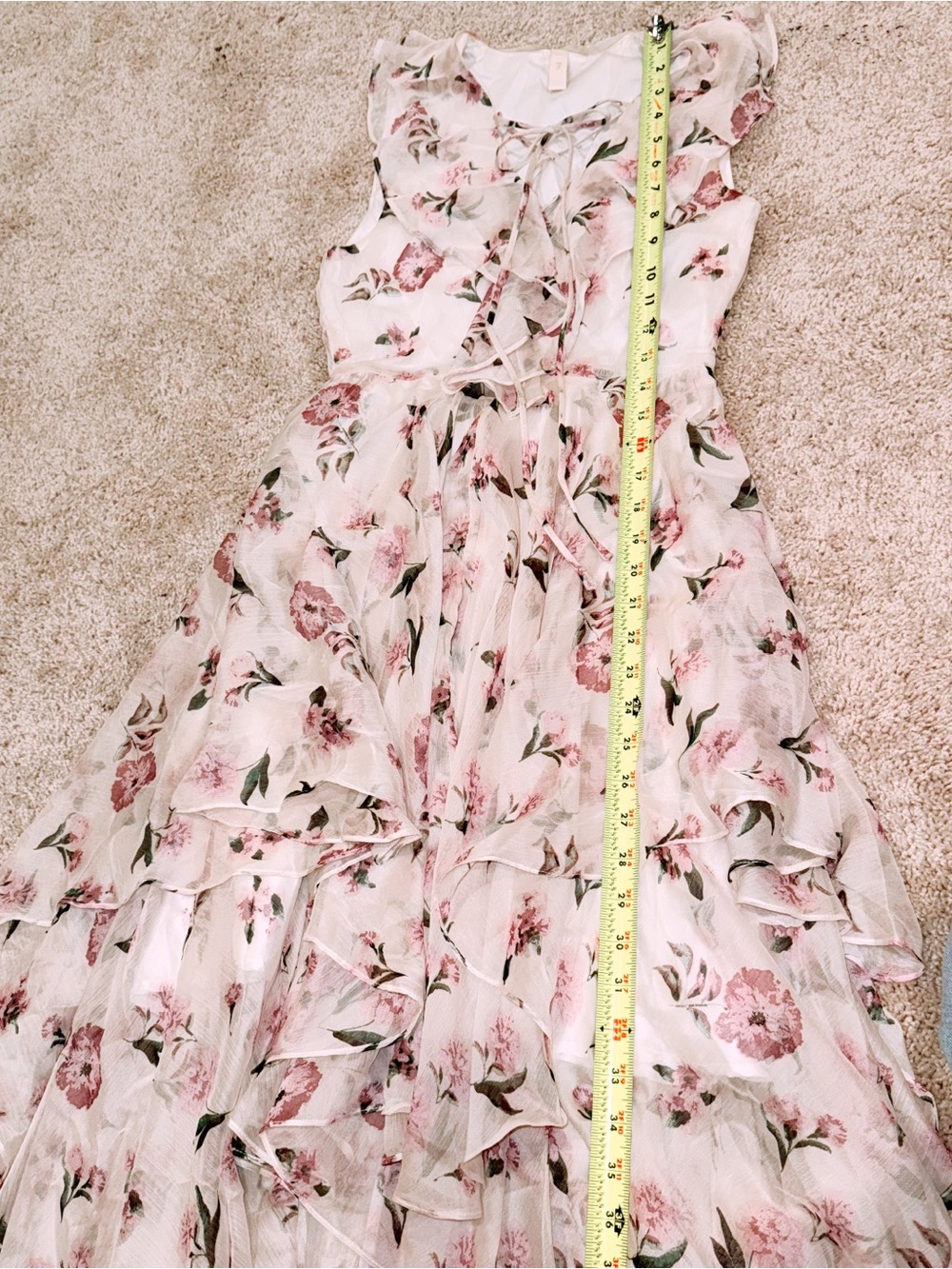 Y.A.S high-low asymmetrical pink floral maxi dress - Picture 14 of 15